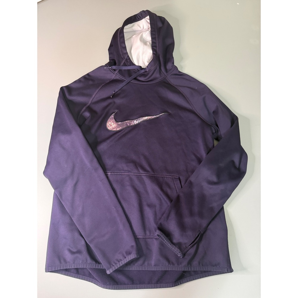 Nike Dri-FIT Womens Purple Graphic Swoosh Pullover Hoodie RN56323 Size M